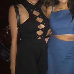 Black Lace Mini Jumpsuit